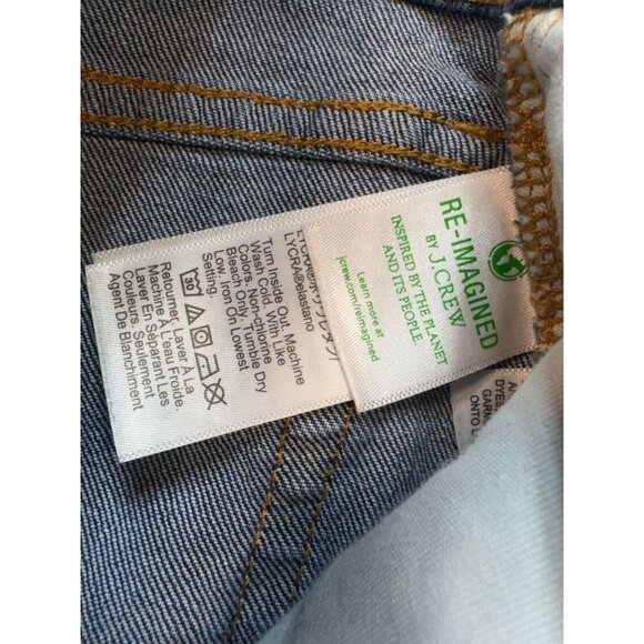 J. Crew Women's Flare Crop Jeans Mid Rise Frayed Hem Denim Sz 26 Blue Distressed - Picture 4 of 12